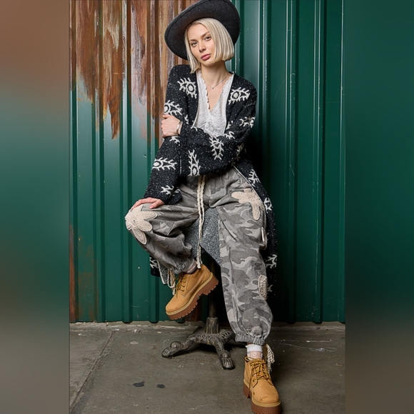 #968 POL Evil Eye Pattern Cardigan - Picture 13 of 14